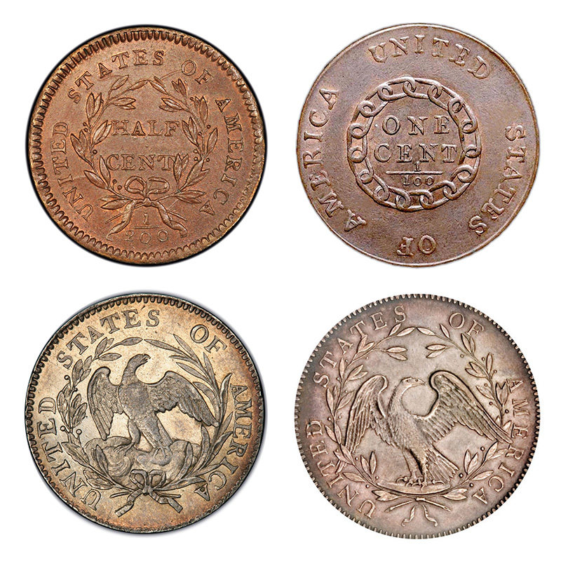 Tails of 1790s coins