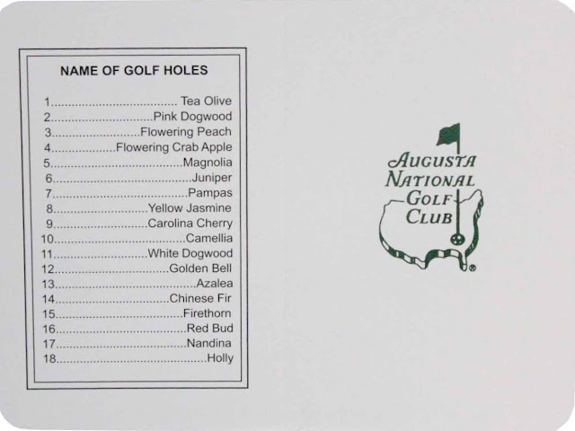 Augusta score card