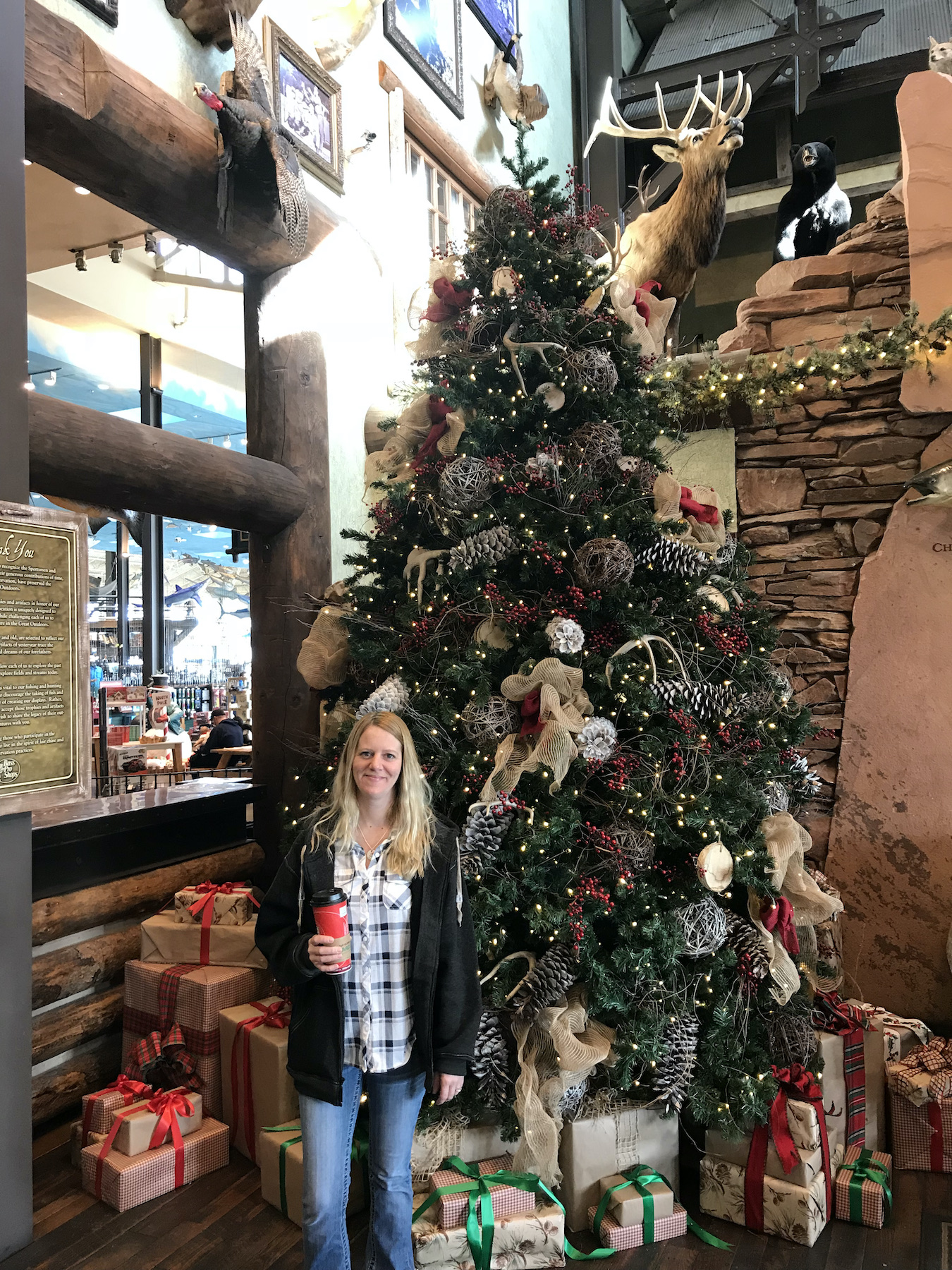 Christmas tree inside Bass Pro Shops