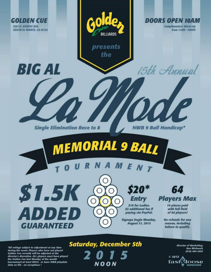 Big Al La Mode Pool Tournament