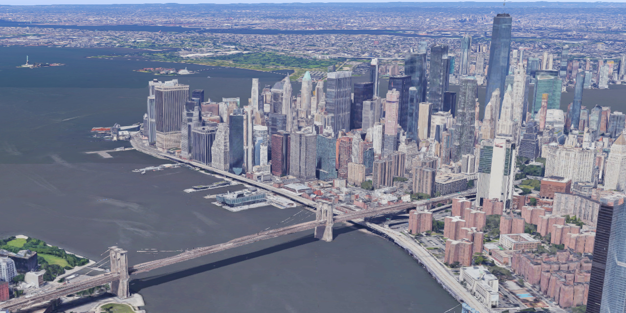 Brooklyn Bridge on Google Satellite