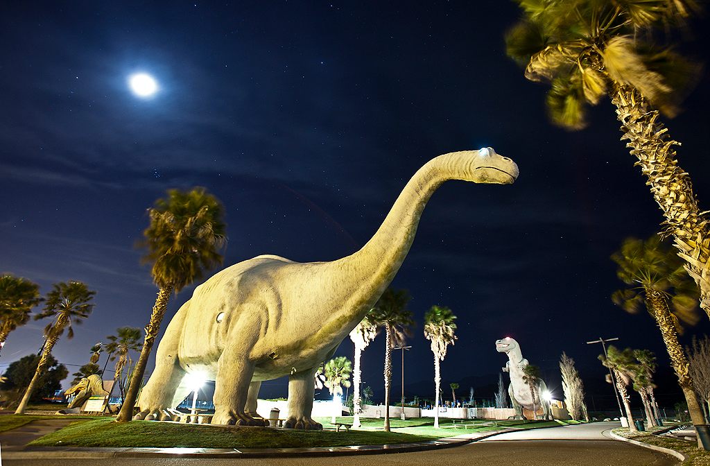 Cabazon Dinosaurs at Night