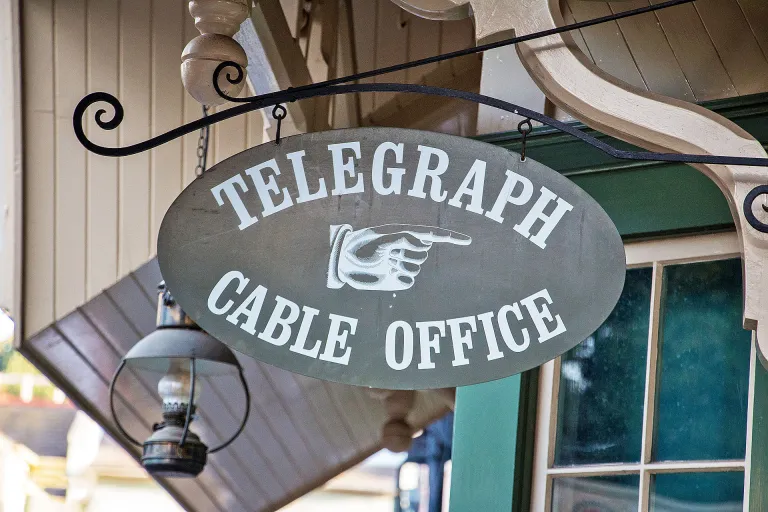 Disneyland Railroad New Orleans Square Station Telegraph Sign