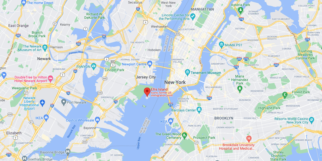 Ellis Island on Google Maps