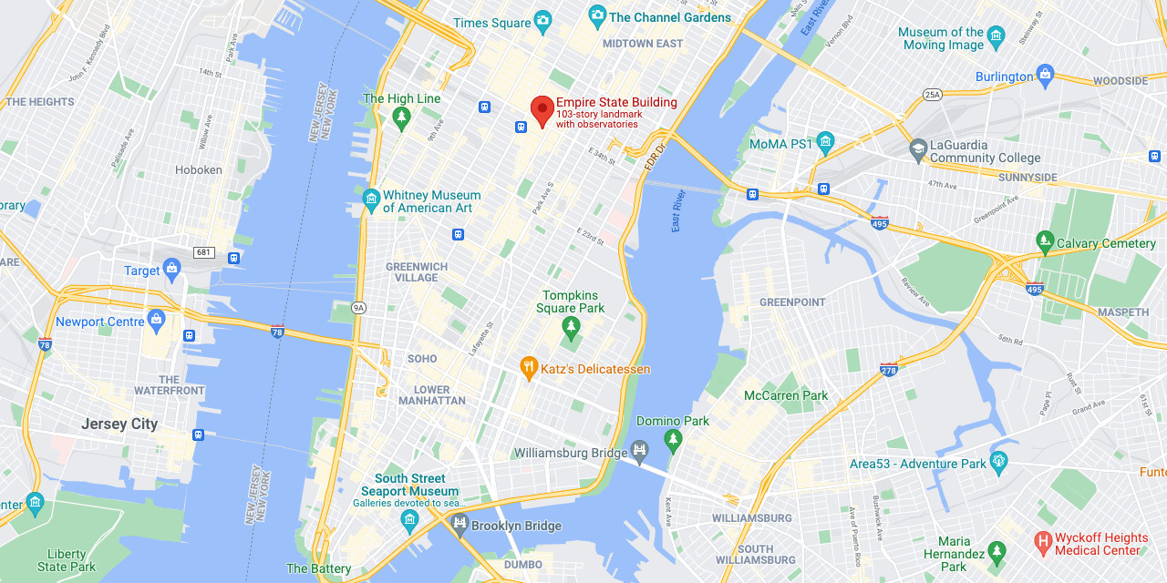 Empire State Building on Google Map