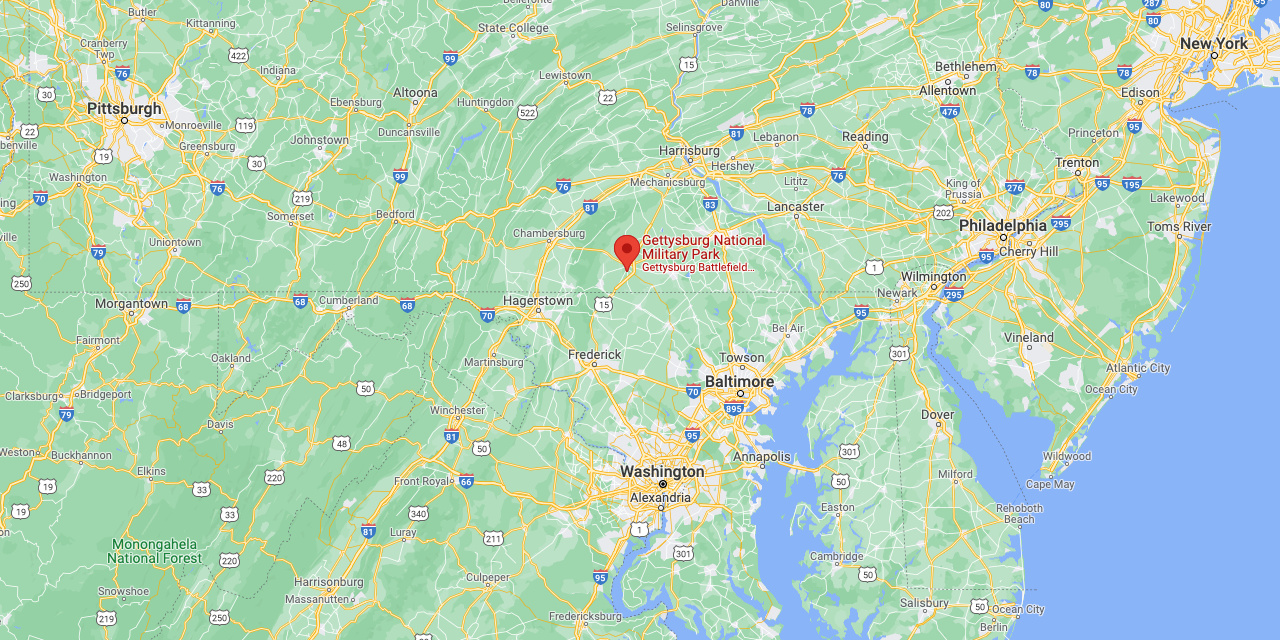 Gettysburg on Google Maps