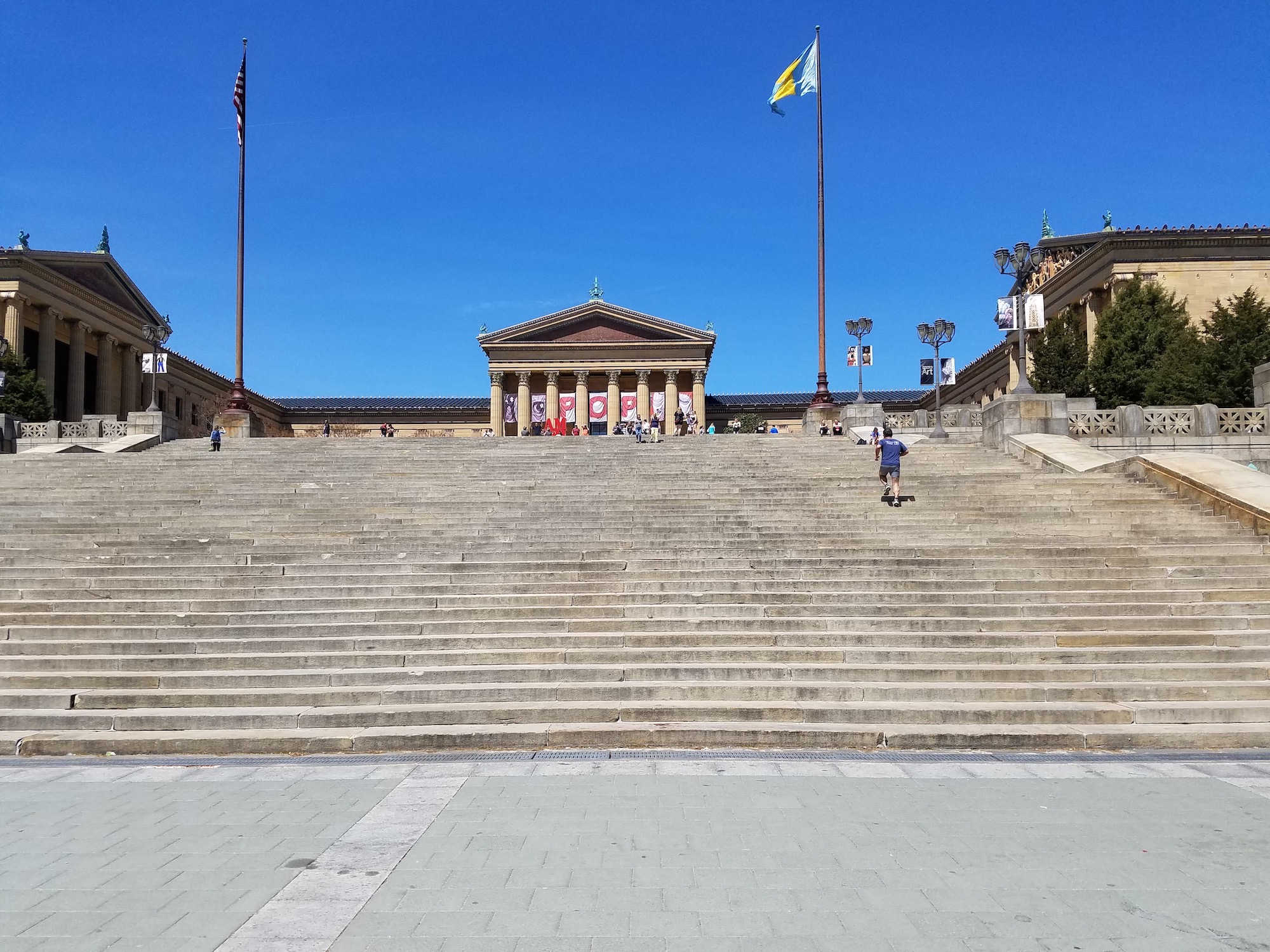 Jogging up the Rocky Steps Jogging up the Rocky Steps
