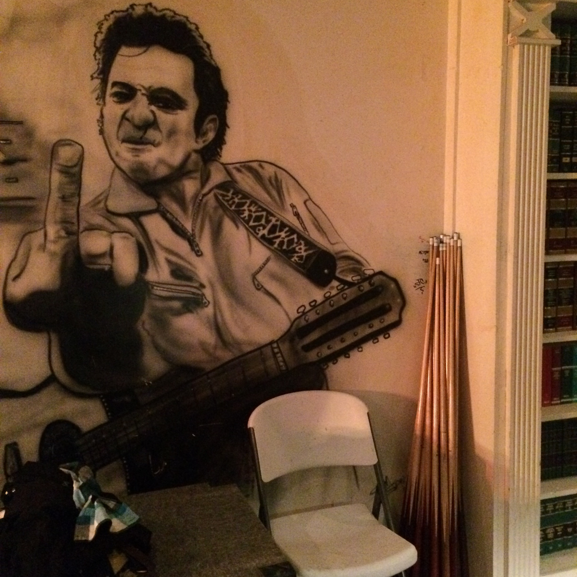 Johnny Cash Mural at the Blue Parrot Bar in Charleston West Virginia Johnny Cash Mural at the Blue Parrot Bar in Charleston West Virginia