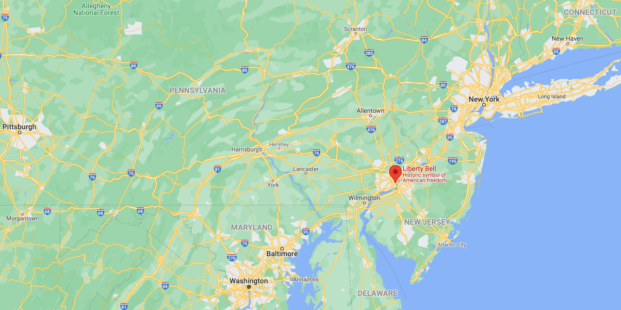 Philadelphia on google maps