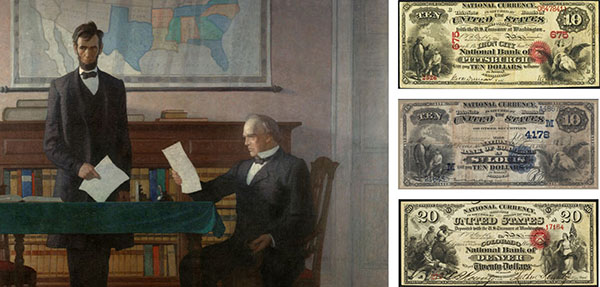 President Lincoln with Treasury Secretary Salmon P. Chase