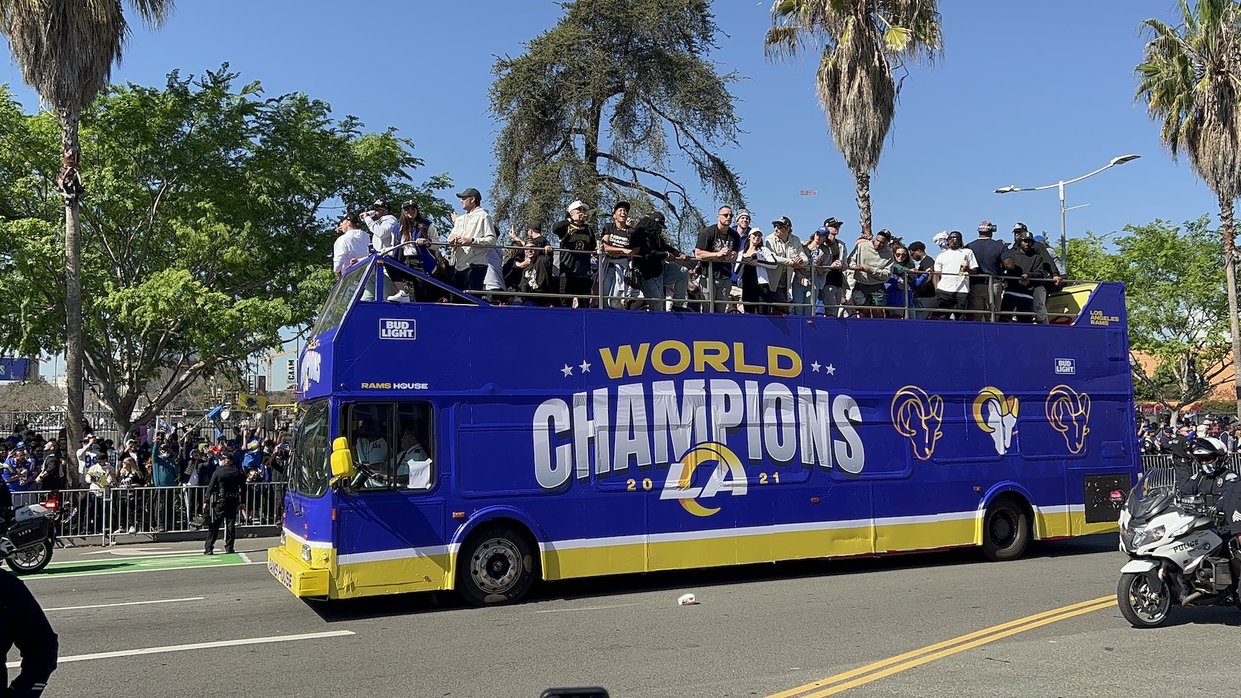 Los Angeles Rams Parade Fourth Bus