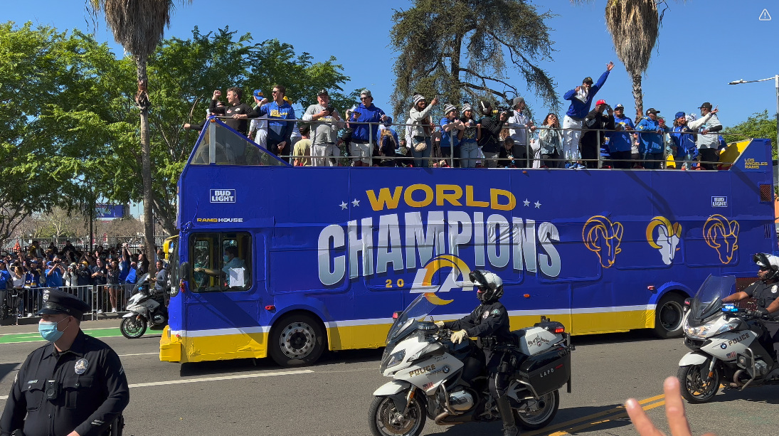 Los Angeles Rams Parade Second Bus