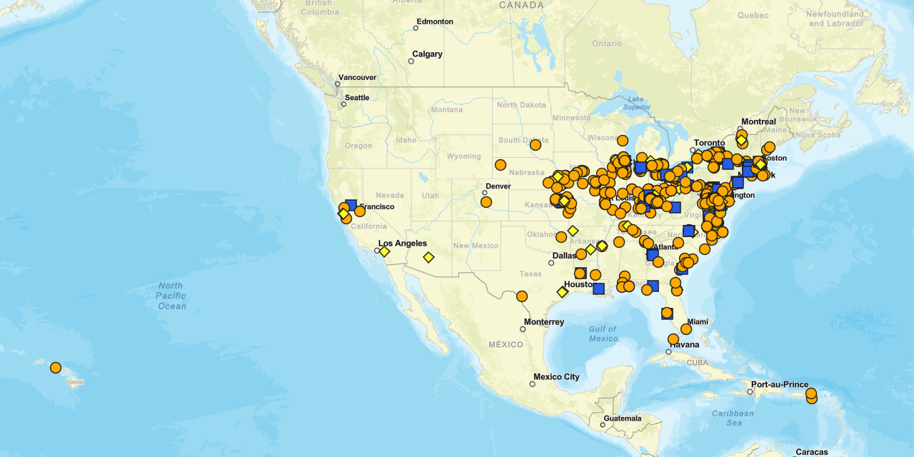 Network to Freedom Listings Map