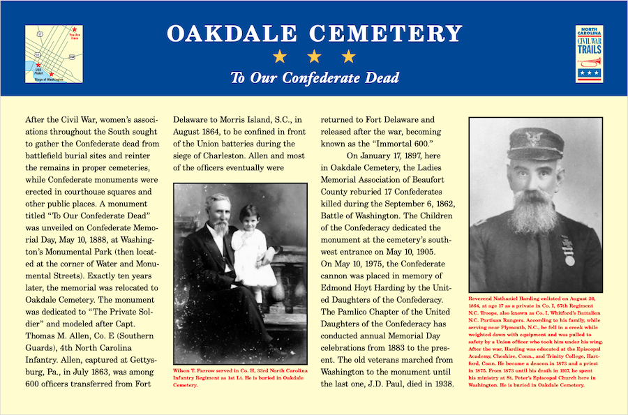 Oakdale Cemetery Plaque