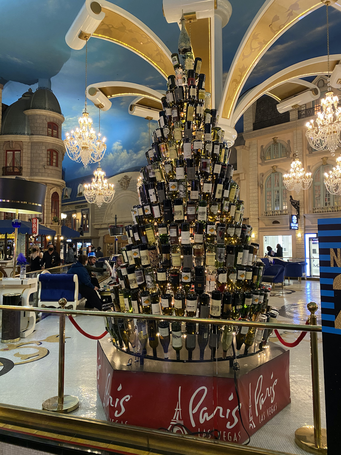 Wine Bottle Christmas tree inside Paris