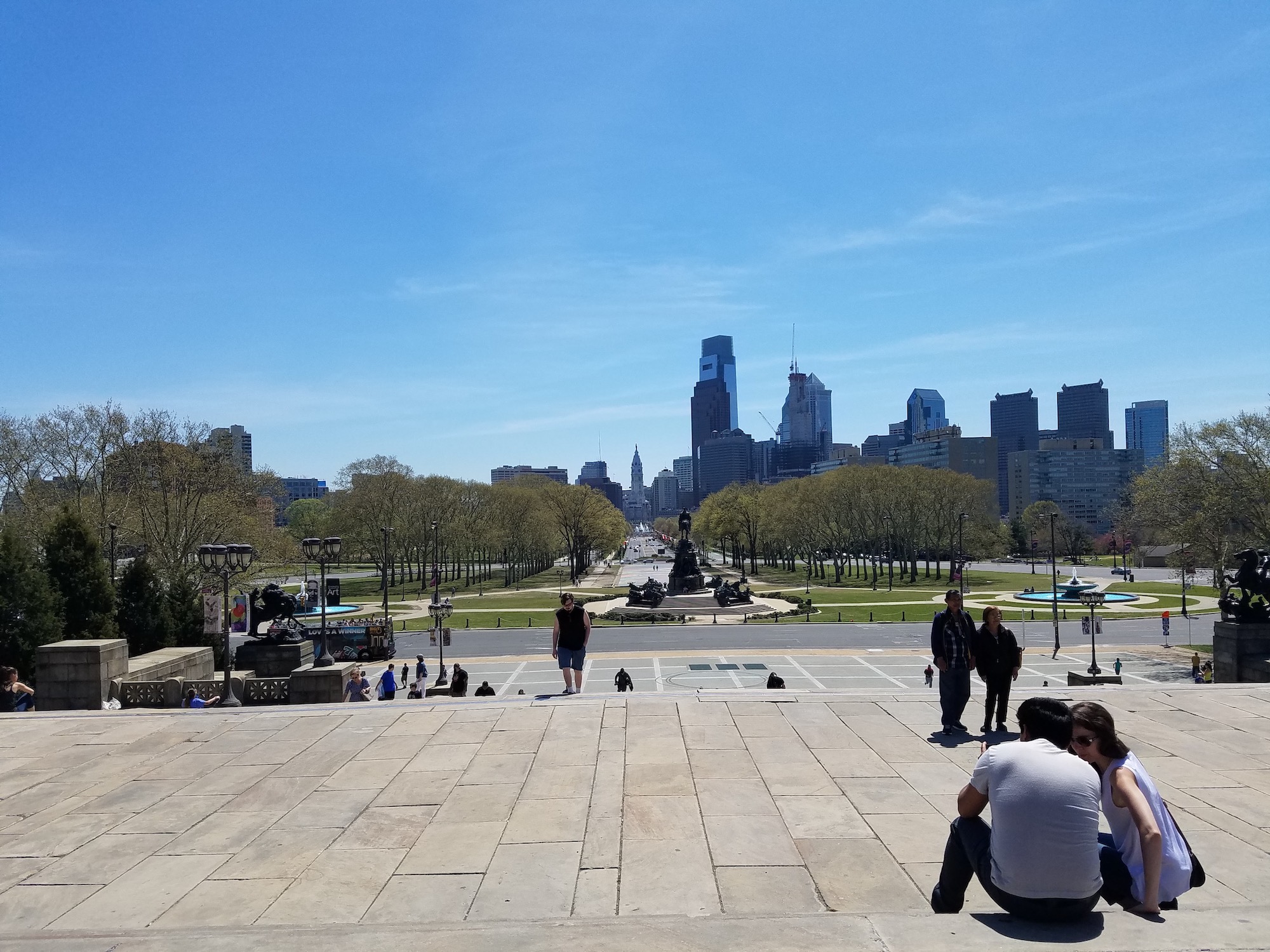 At the top of the Rocky Steps