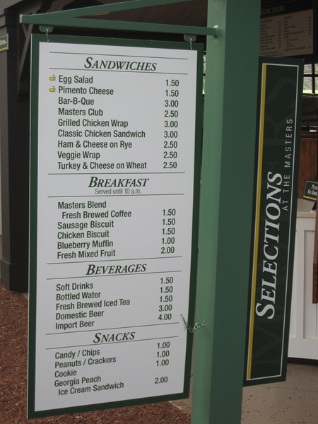 Selections at the Masters
