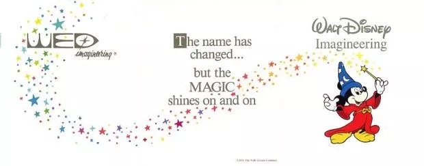 WED changed its name to Walt Disney Imagineering in the 90s WED changed its name to Walt Disney Imagineering in the 90s