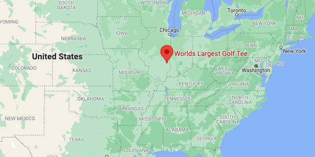Worlds Largest Golf Tee on Google Map