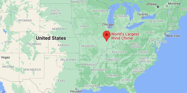 Worlds Largest Wind chime on US Map Worlds Largest Wind chime on US Map