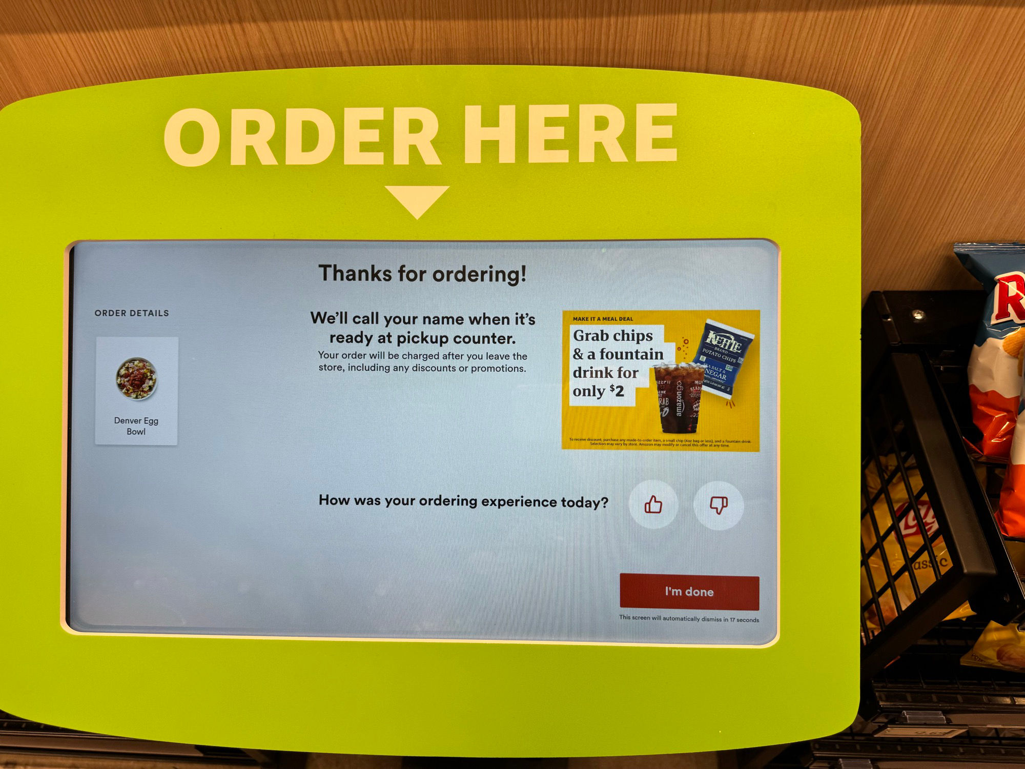 Amazon Go Thank You for Ordering