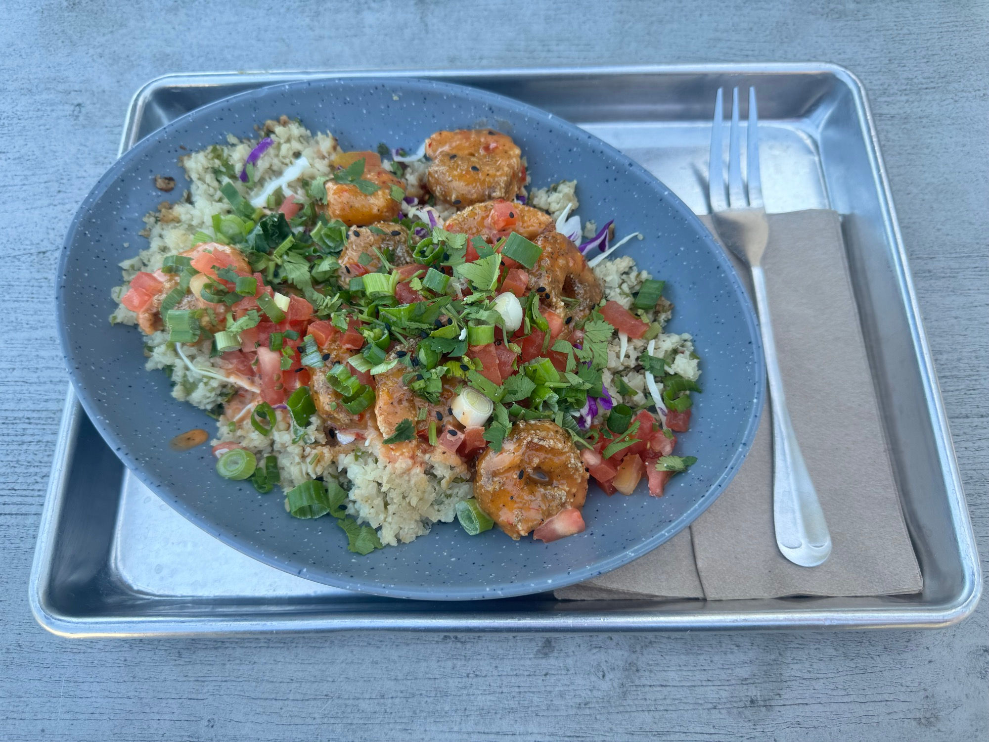 California Fish Grill Keto Dynamite Shrimp Bowl