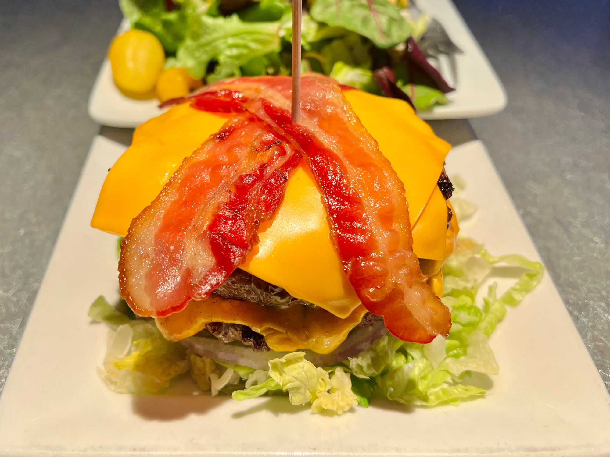 All-American Smashed Burger Dave and Buster's All-American Smashed Burger