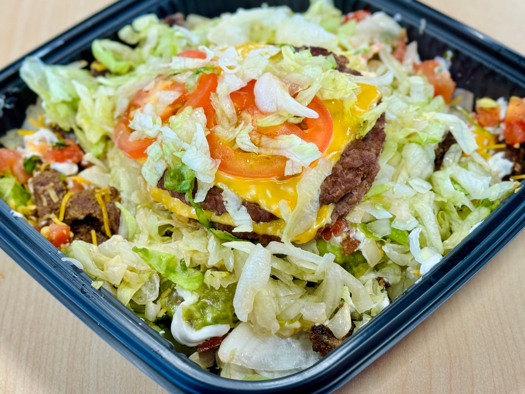 Del Taco Double Del Cheeseburger Salad