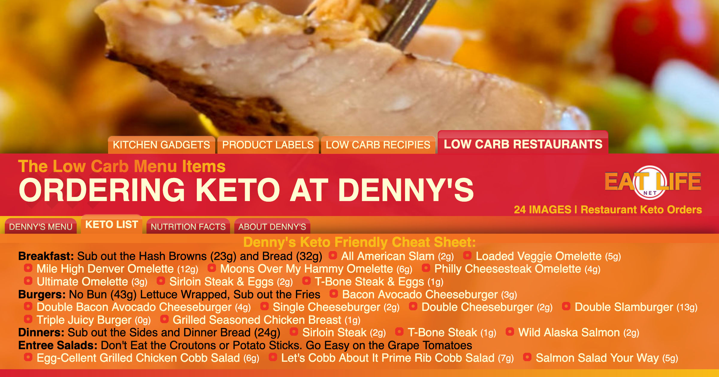 Low Carb at Denny's