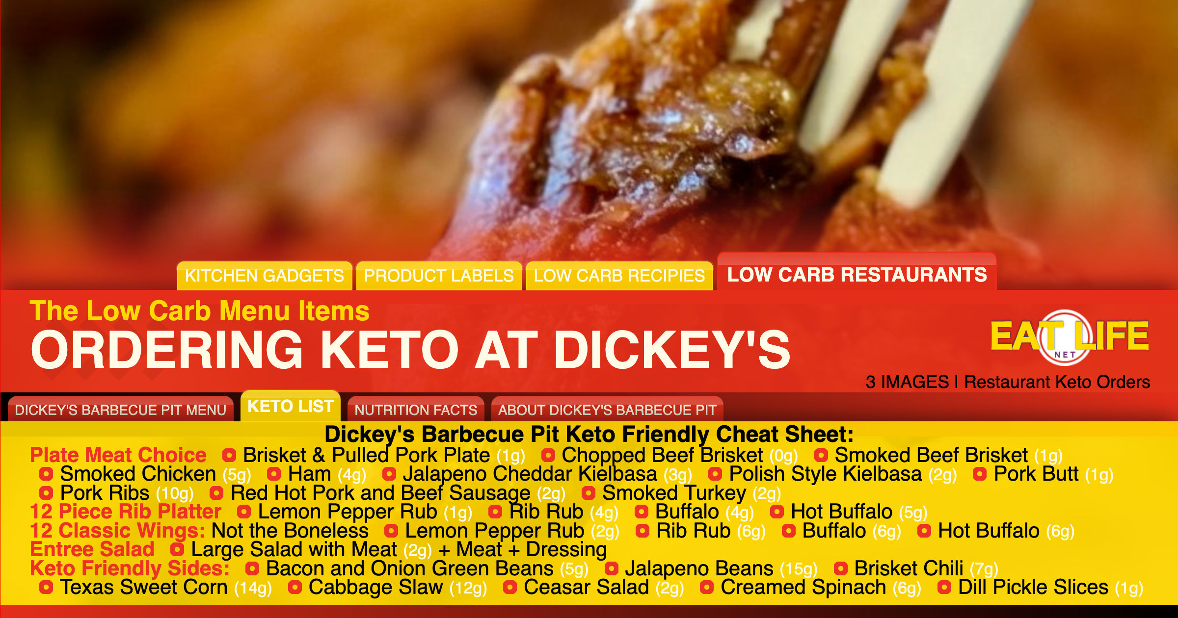 Low Carb at Dickey's Barbecue Pit