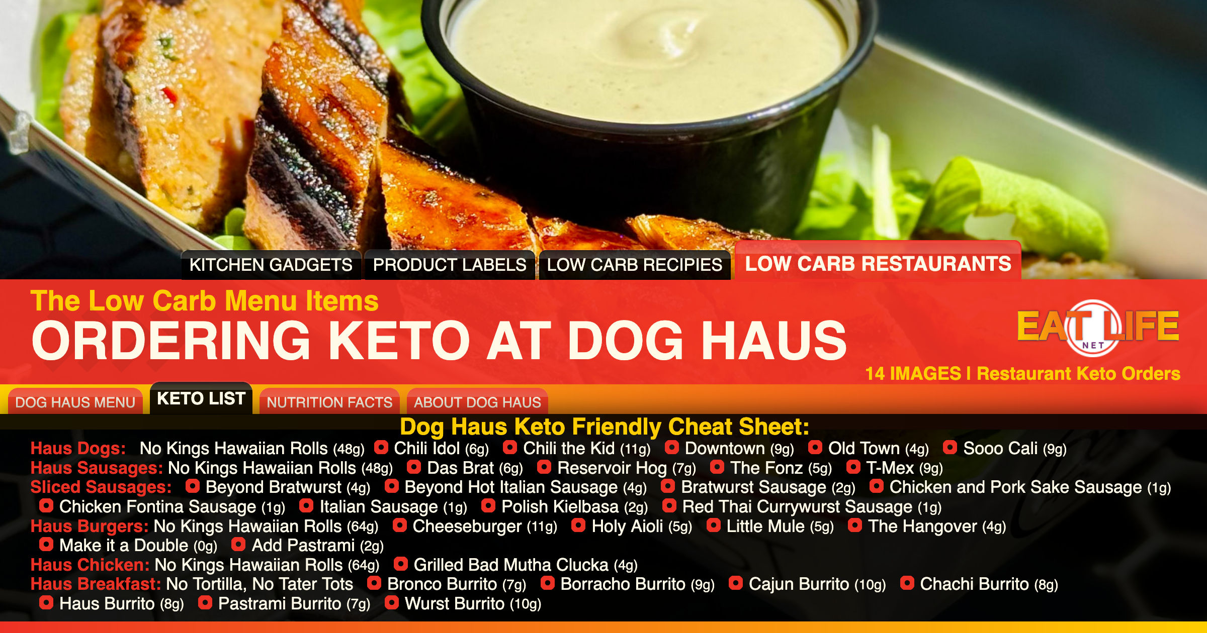 Low Carb at Dog Haus