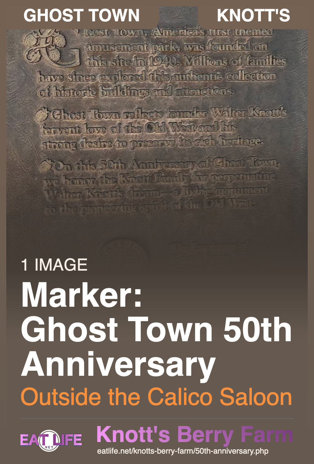 50th Anniversary Plaque