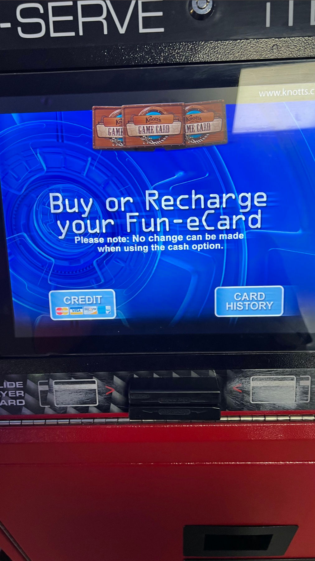 Boardwalk Arcade Buy or Recharge