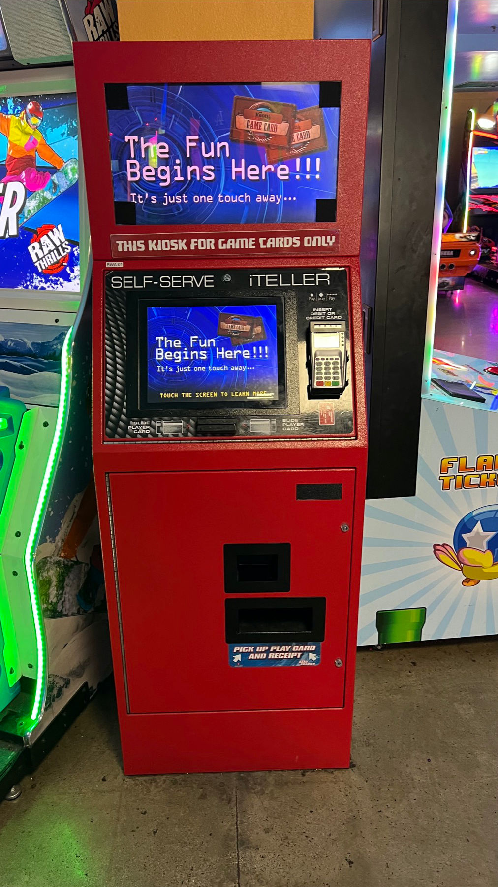 Boardwalk Arcade Game Card Kiosk