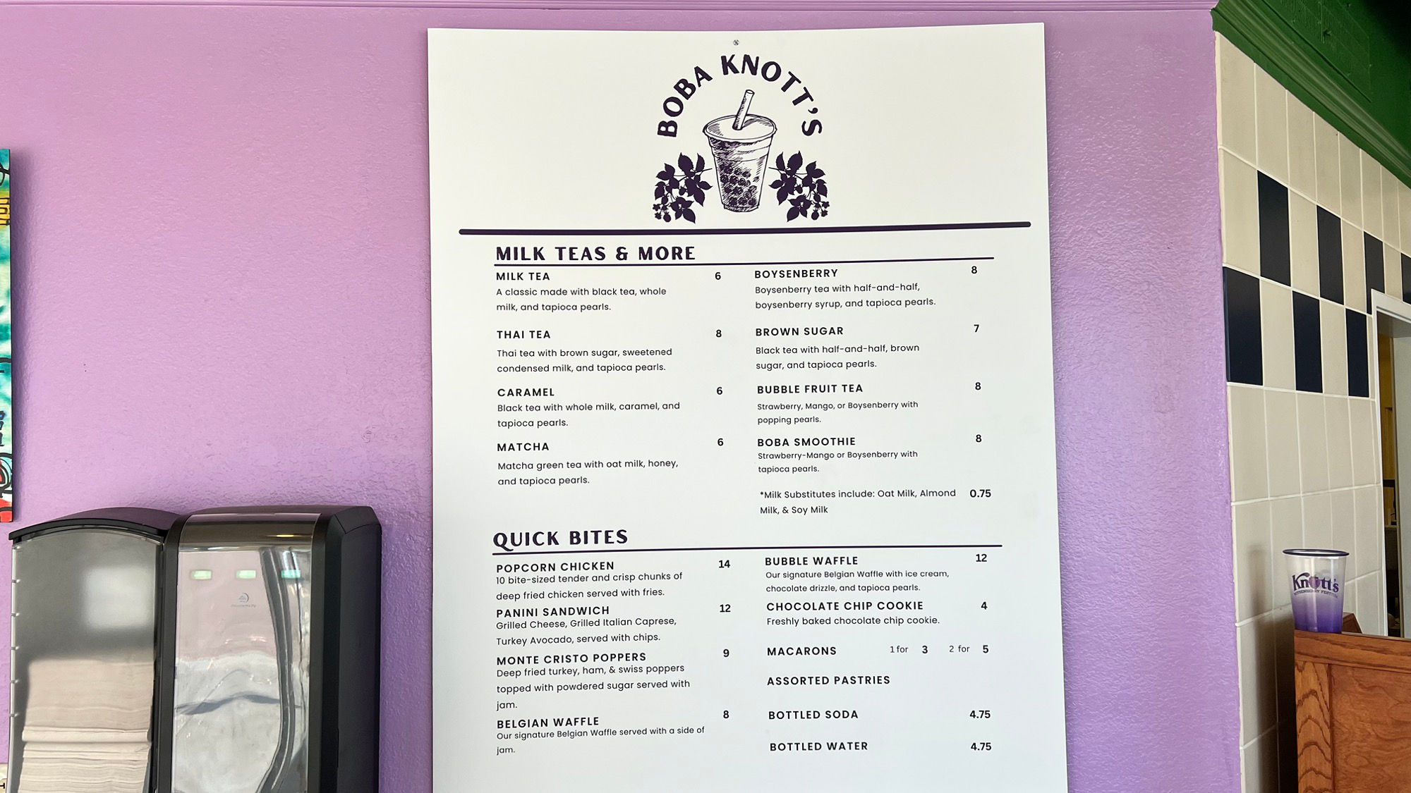 Menu Boba Knotts Menu