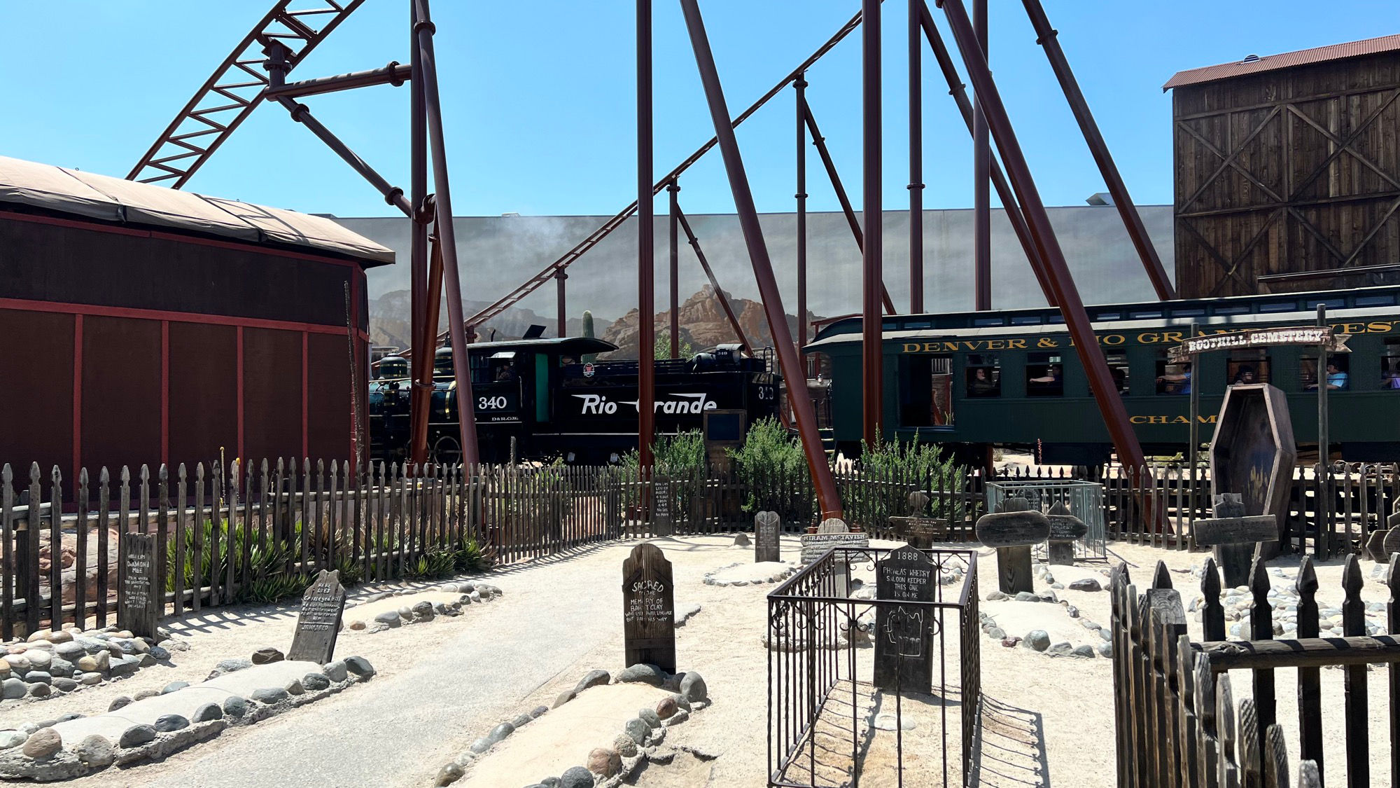 Rolling by Boot Hill Cemetery Calico Railroad Rolling by Boot Hill Cemetery