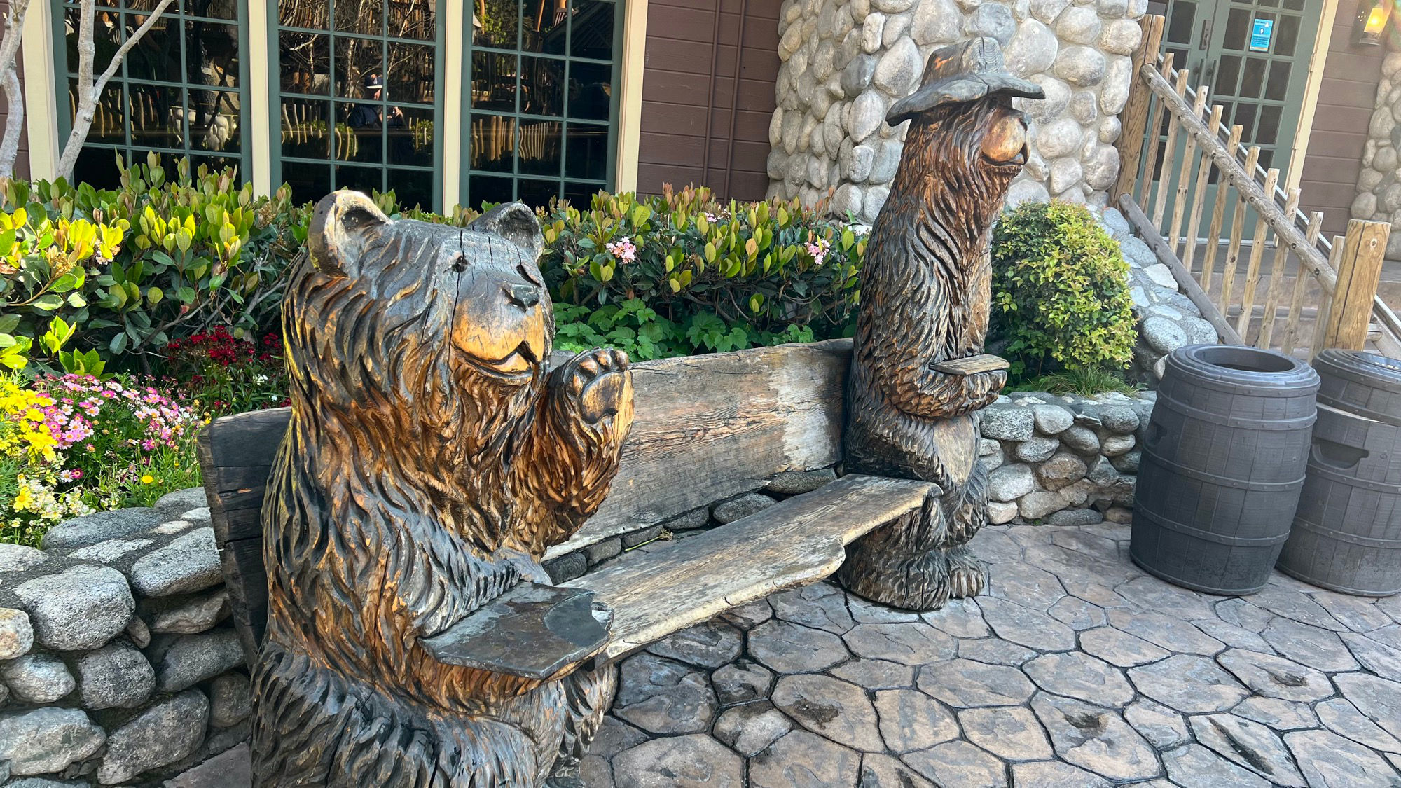 Carved Bear Bench