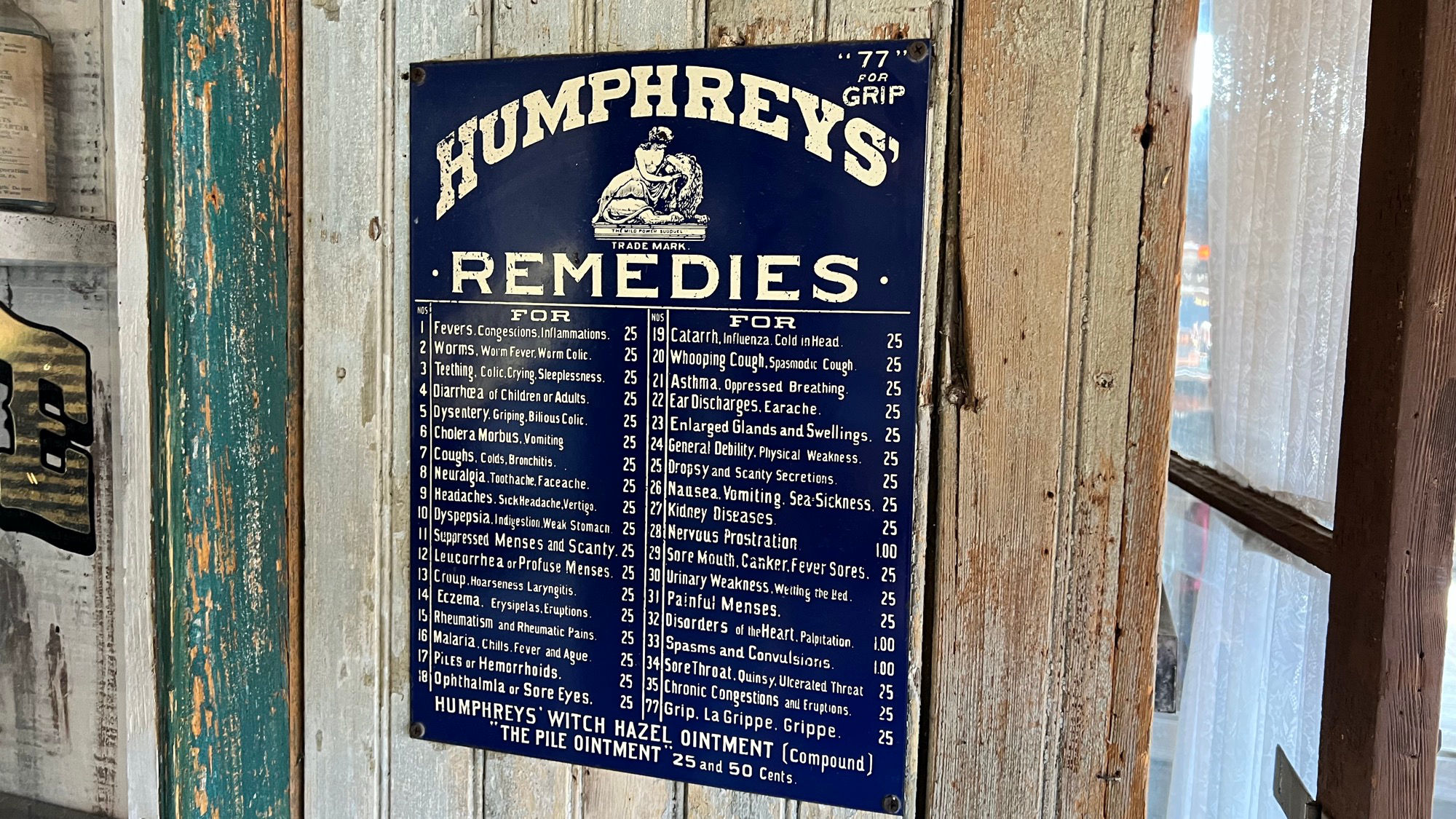 Drug Store Humphrey's Remedies