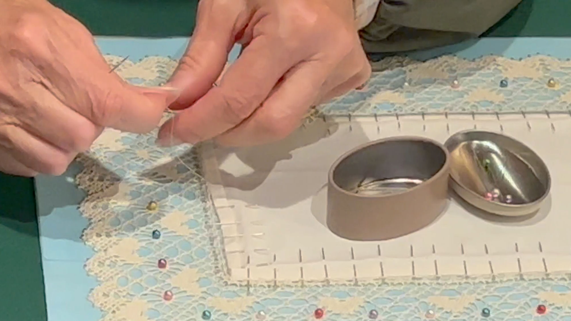 Gertie's Dress Shop Sewing fabric into lace