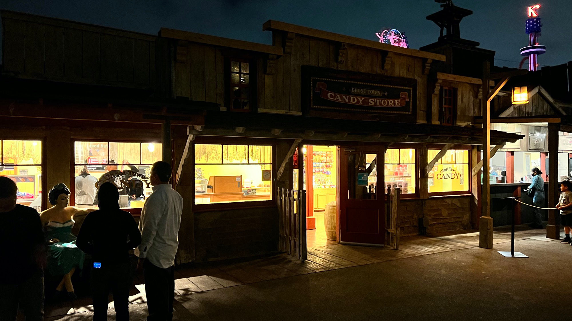 Ghost Town Candy Store at Night