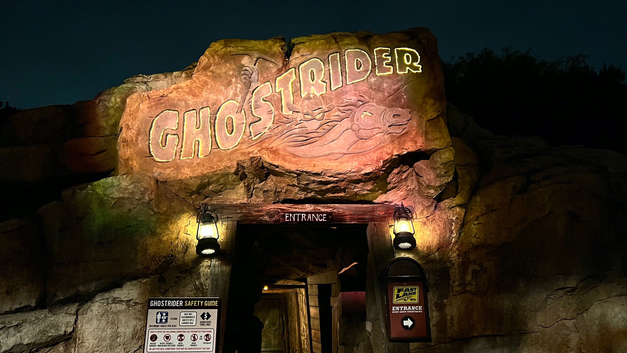 Ghostrider Entrance at Night