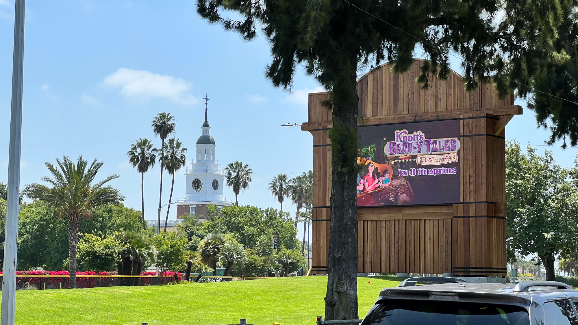 View from the entrance to Knott's View of Independence Hall from the entrance to Knott's