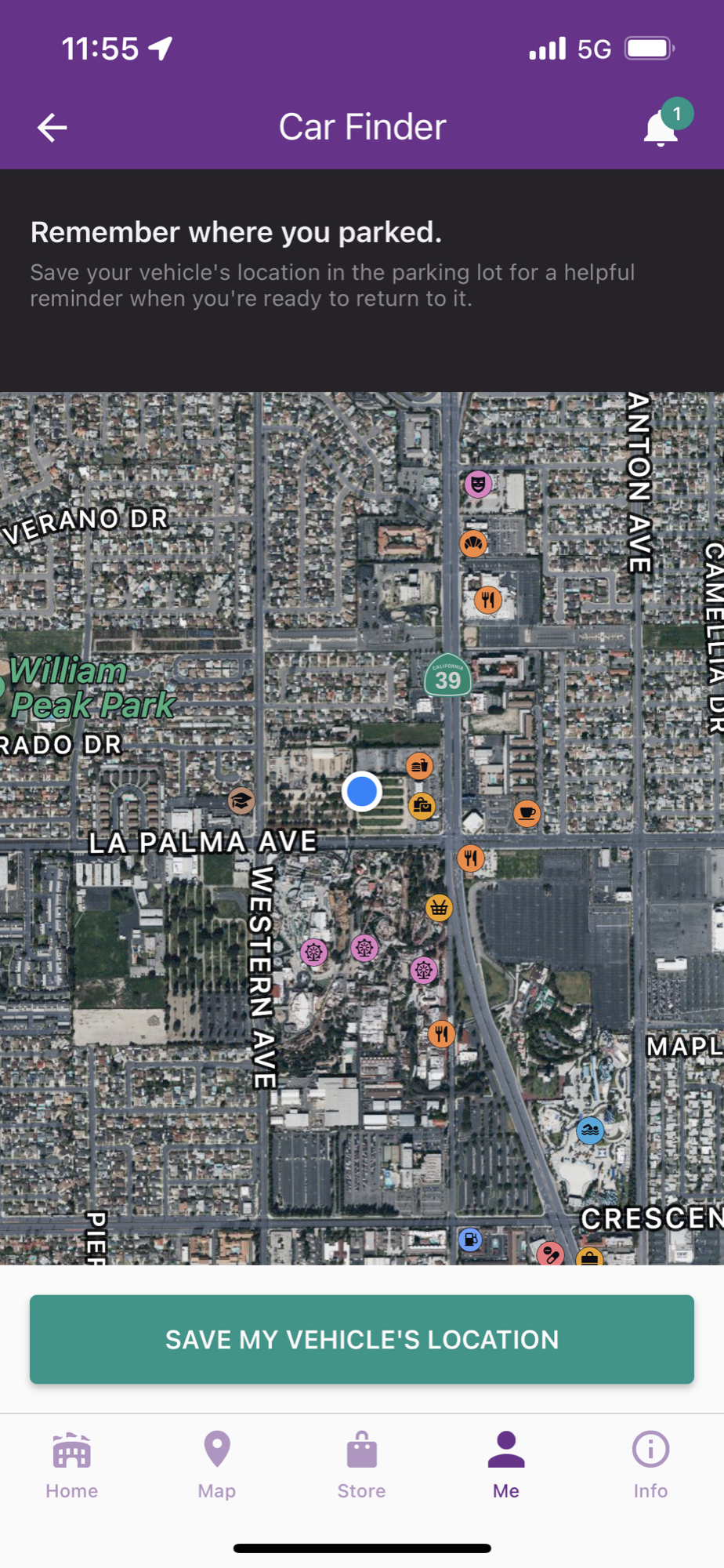 Knott's App Car Finder Knott's Berry Farm La Palma Lot Knott's App Car Finder