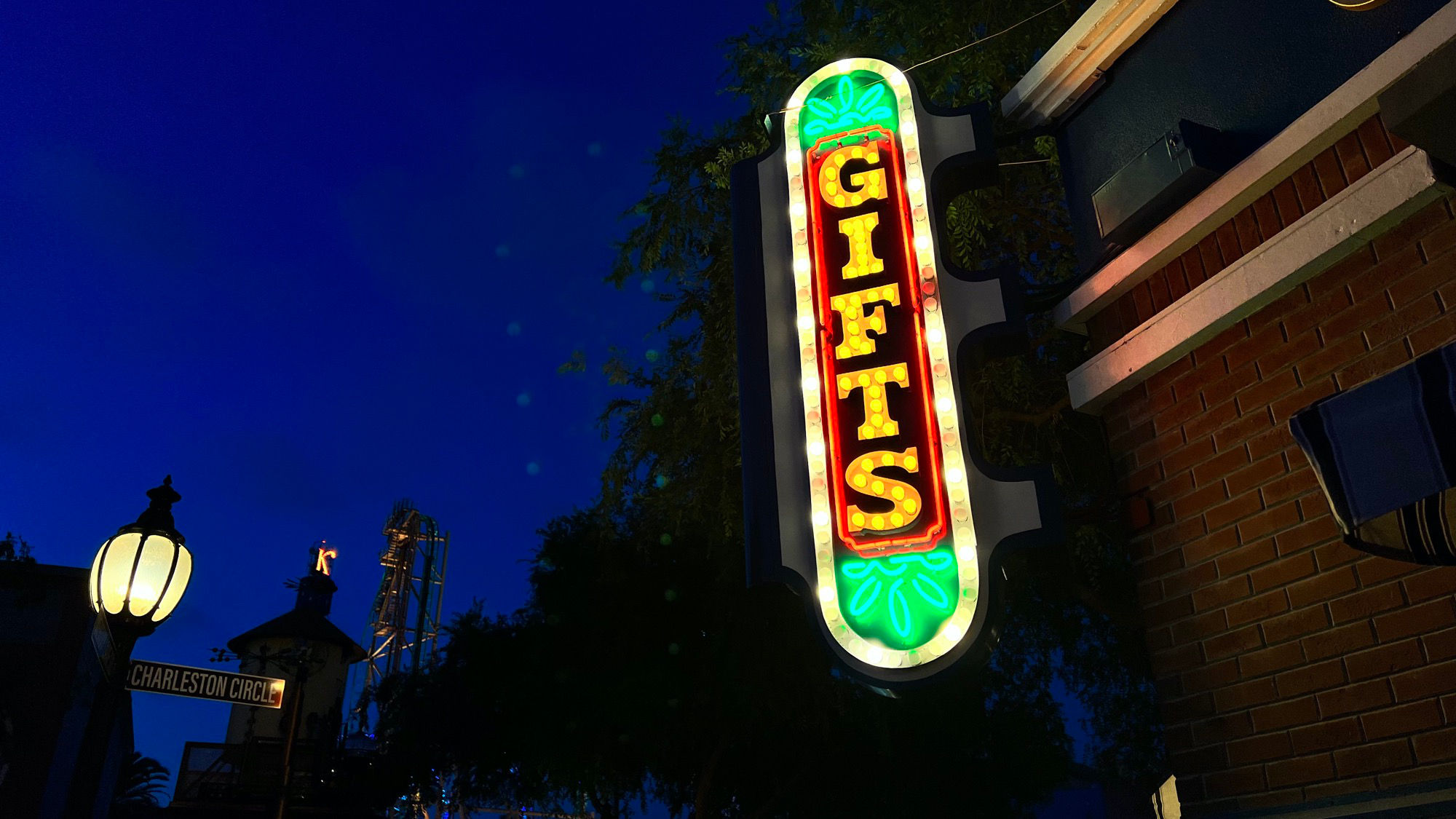 Cordy's Corner Gifts sign at Night