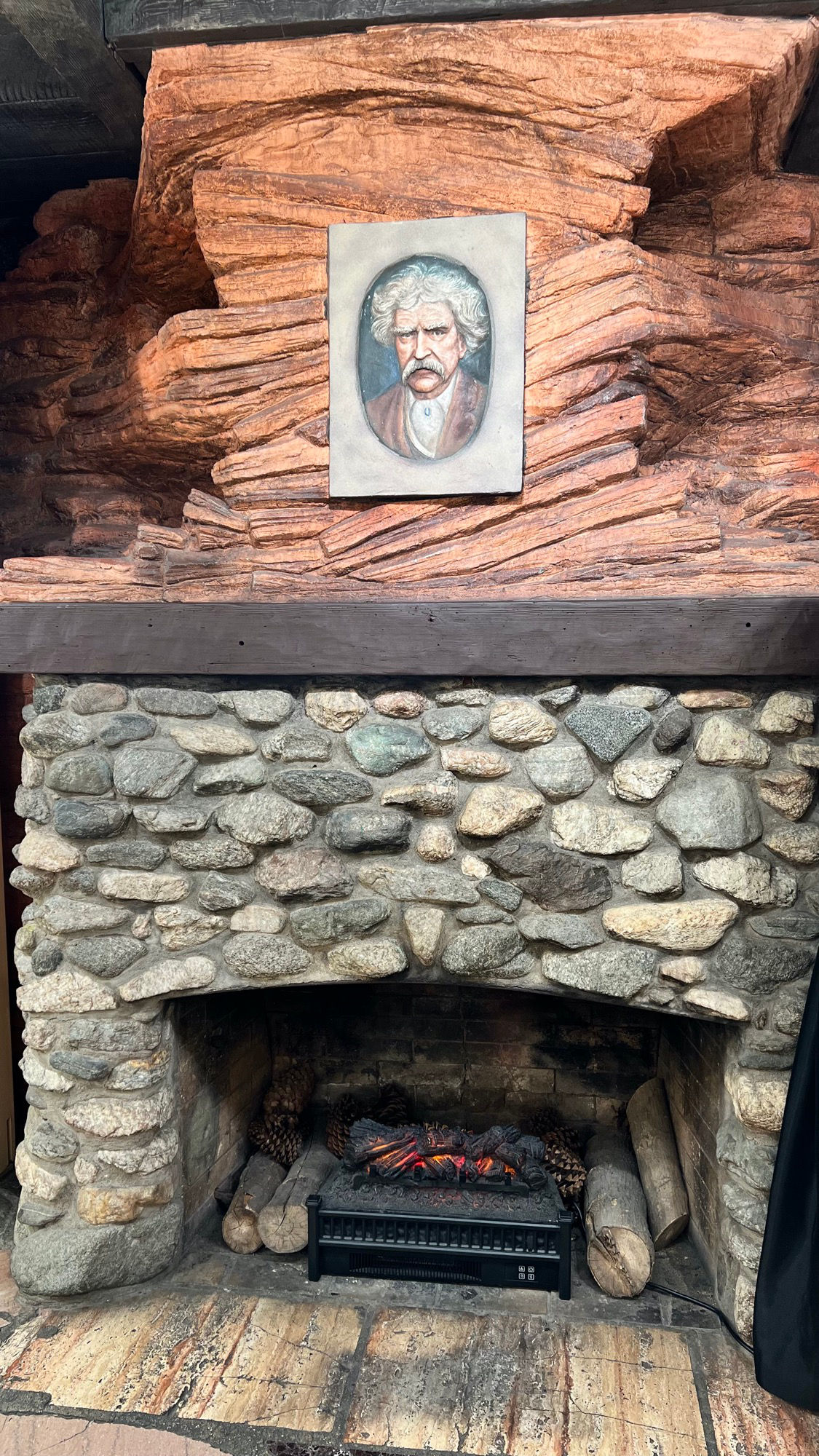 Mark Twain Fireplace Portrait