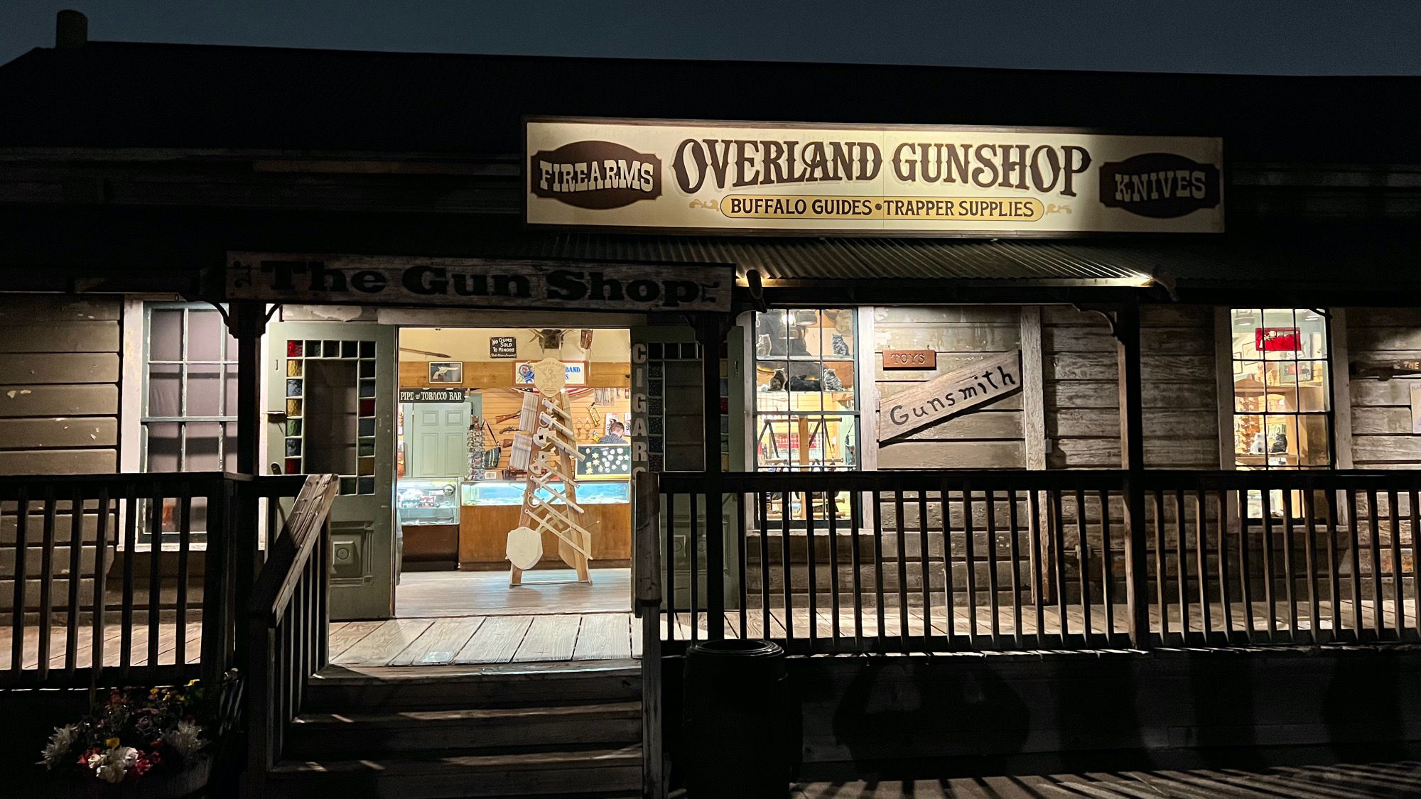 Overland Gunshop at Night