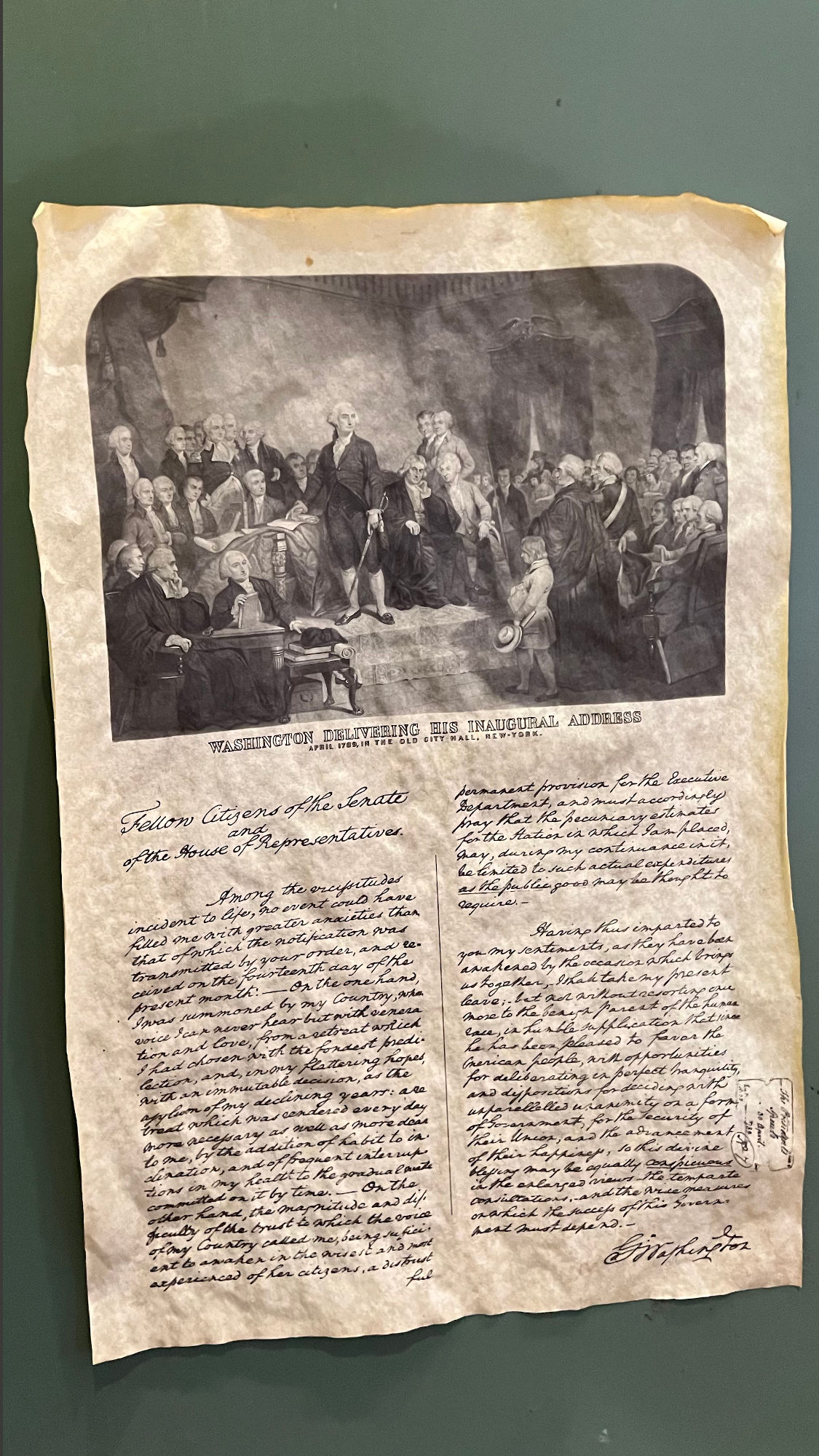 Washington's Inaugural Address Overland Gunshop Washington's Inaugural Address