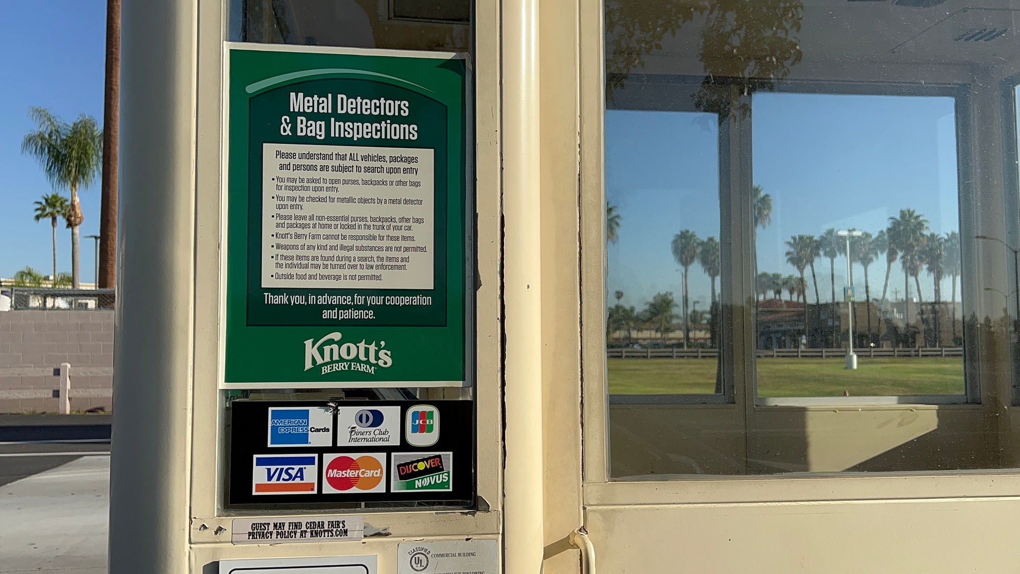 Metal Detectors & Bag Inspections Parking Lot Metal Detectors & Bag Inspections
