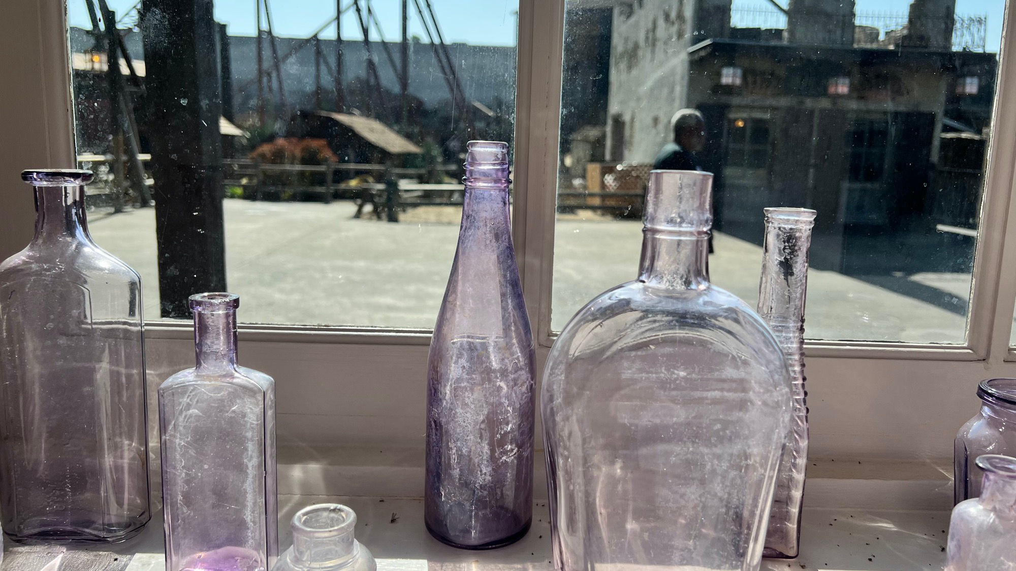 Vintage Purple Bottles Light Pink