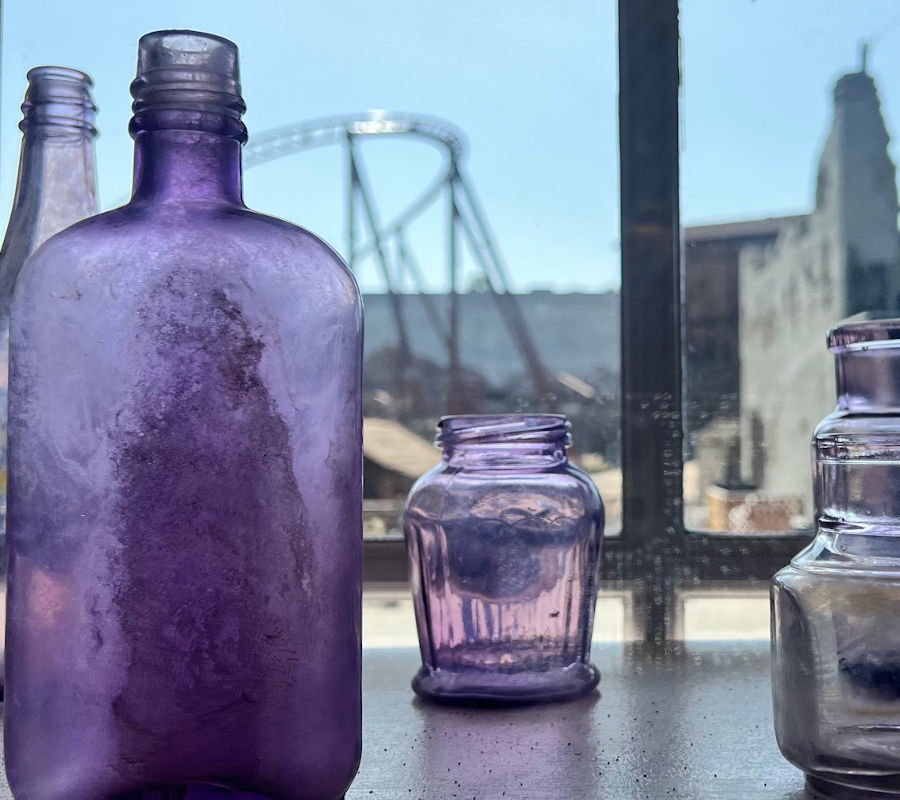 Vintage Purple Bottles